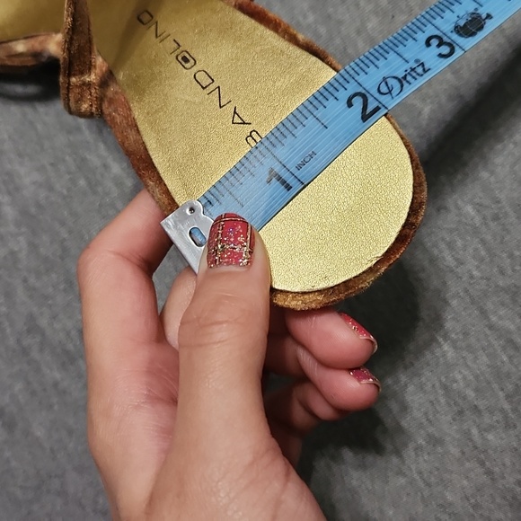 Bandolino Golden Velvet Strappy Heels - Picture 9 of 16